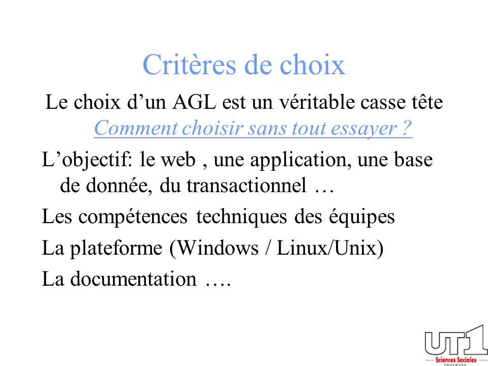 Les AGL Atelier de g nie logiciel Case Computer aided software